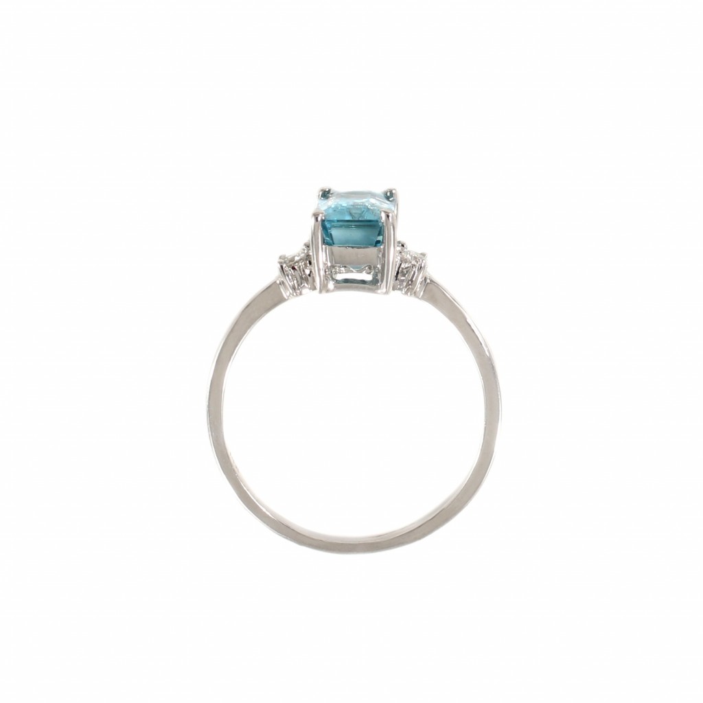 Tamara G Designs | Three Stone Blue Zircon Ring